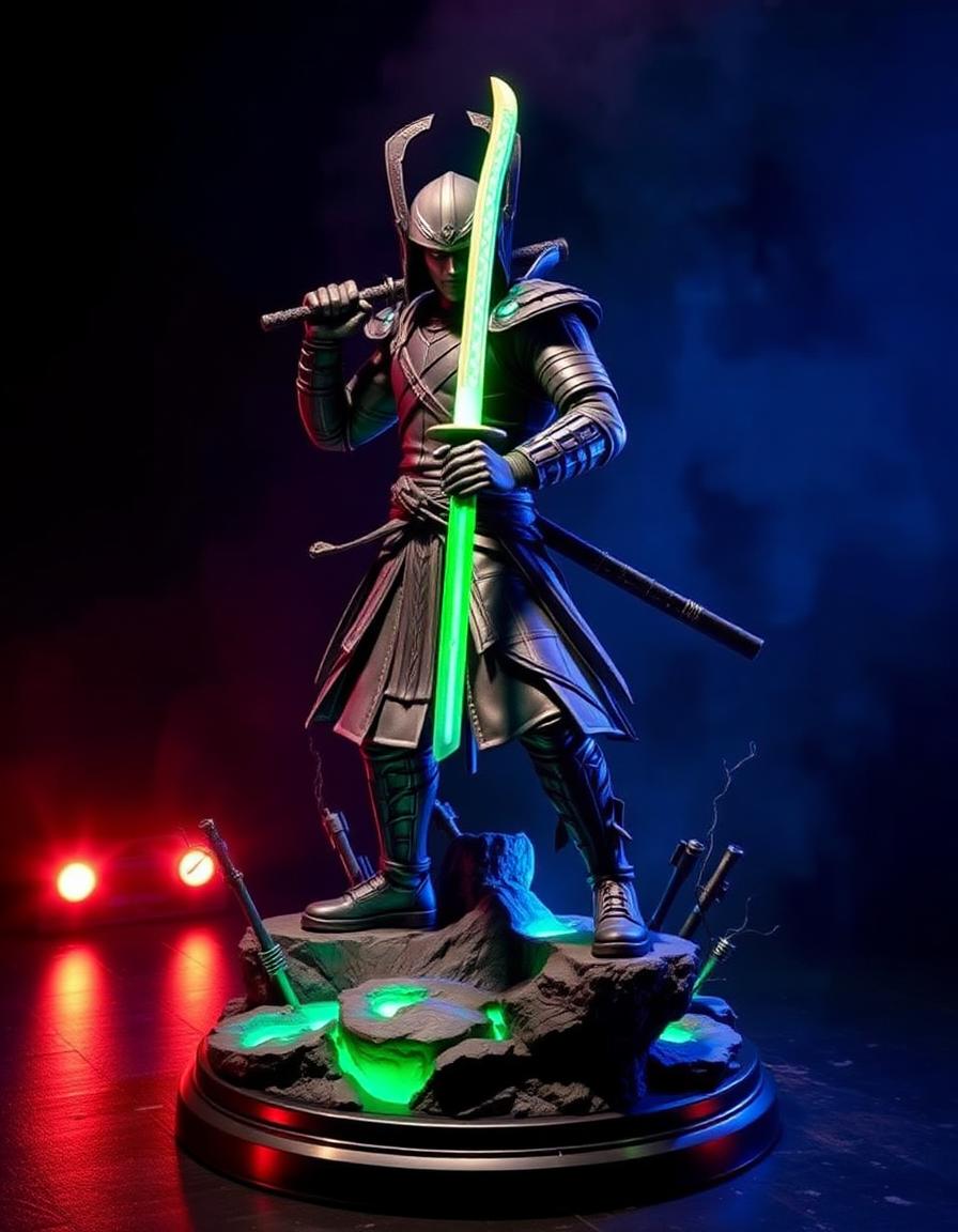 Samurai Neon — Estátuas Silk3D Brasil
